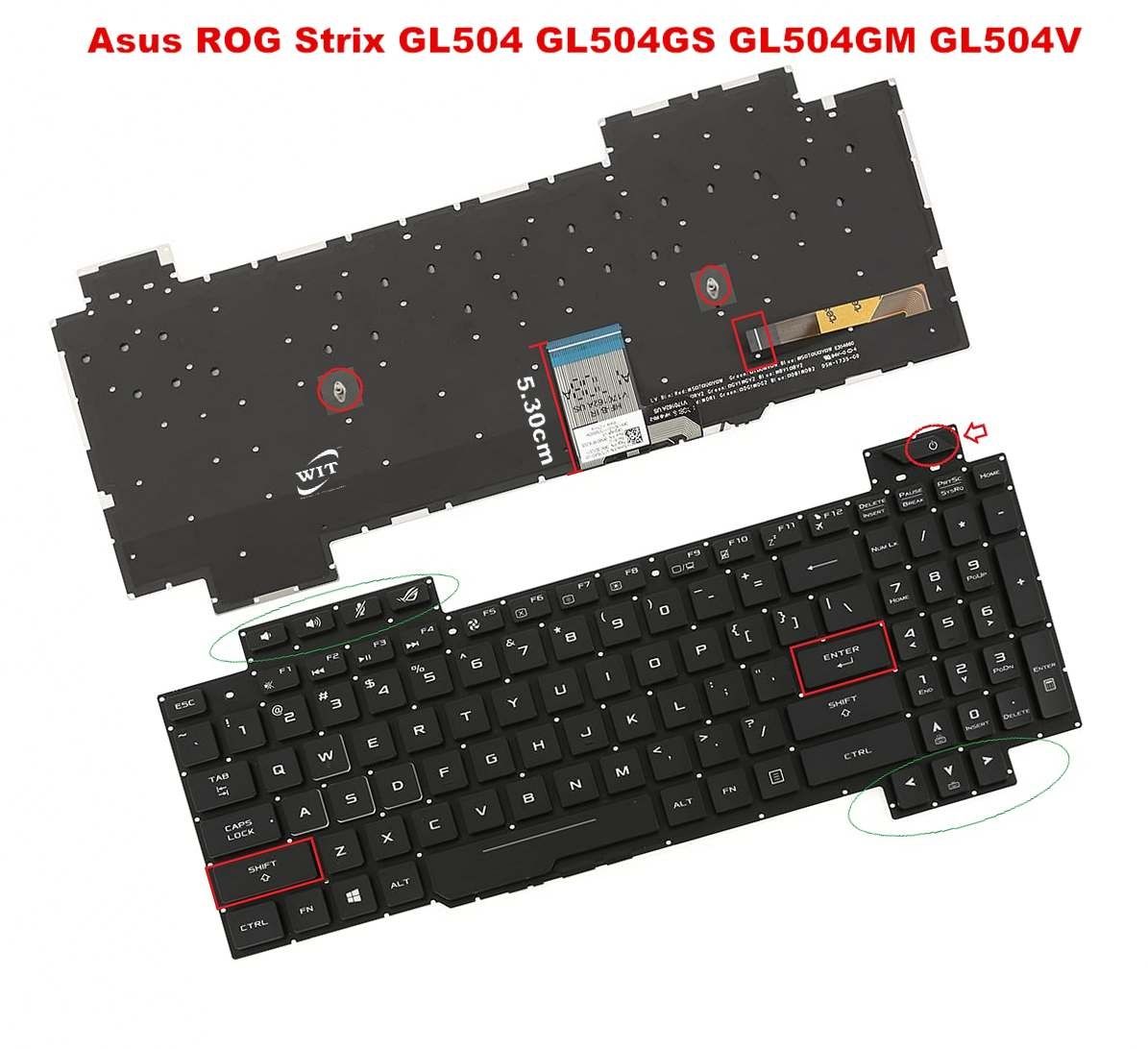 Thay bàn phím Laptop ASUS ROG GL504 (SCAR II / Hero II)
