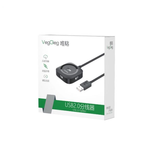 BỘ CHIA USB VEGGIEG 1 USB RA 4 CỔNG USB 2.0 dài 1m V-U2406
