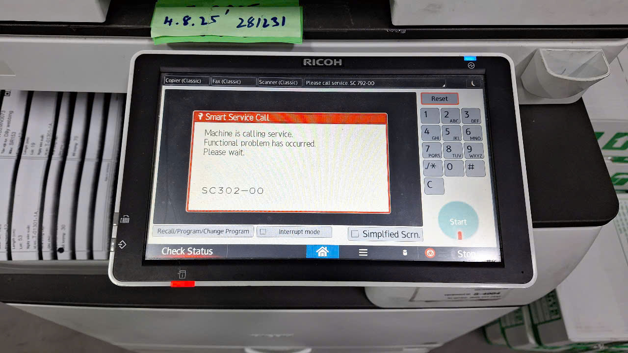 Sửa lỗi SC302-00 Photocopy ricoh