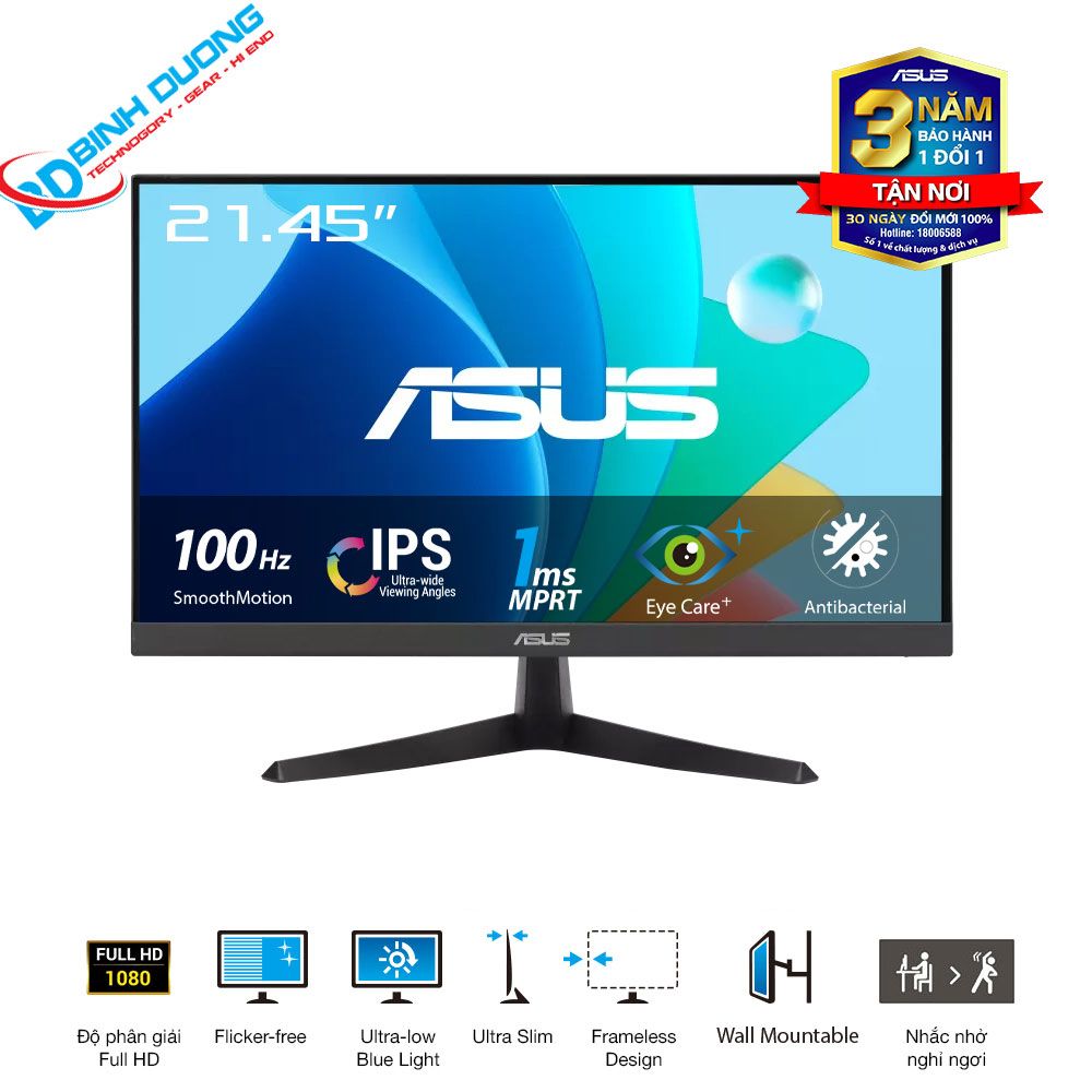 Màn Hình LCD ASUS 22inch VY229HF FHD IPS 100HZ