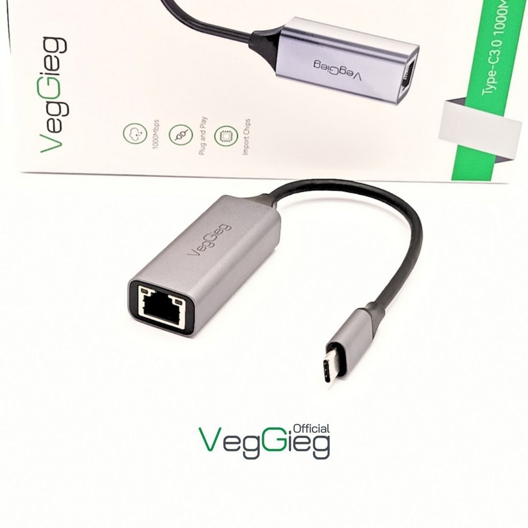 Cáp Chuyển VeggieG USB Type C Sang LAN 100Mbps V-K309