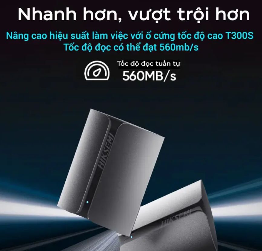 Ổ cứng di động Hikvision SSD 1TB USB3.1,TypeC HS-ESSD-T300S màu đen