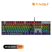 Bàn phím cơ T-WOLF T17 (Black/104 key/Blue Switch/LED/USB/670g/1.5m)