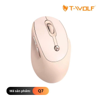 Chuột T-WOLF Q7 (MilkTea/Wireless/Lithium500mAh/2400dpi/6 key/Fashion Design)
