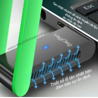 USB THU WIFI VEGGIEG 2 ANGTEN 1400Mbps 2 băng tần 2.4-5G màu Đen VK1400